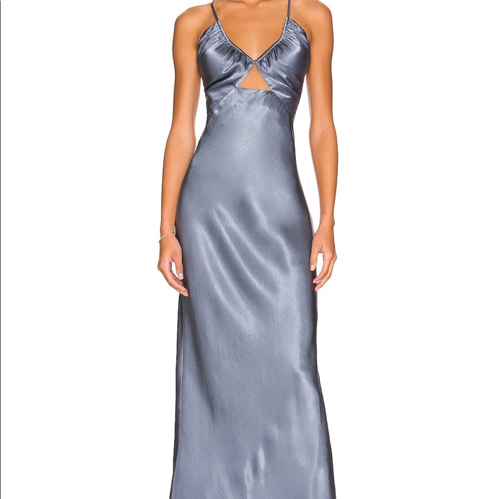 Shona Joy Dress La Lune Ruched Bodice Midi Dress